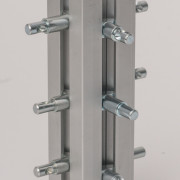 Extruded aluminium anodized + Forged and turned bolt zinc plated
