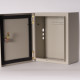 Metal sheet bended cabinet with hinged door, lock and sealing